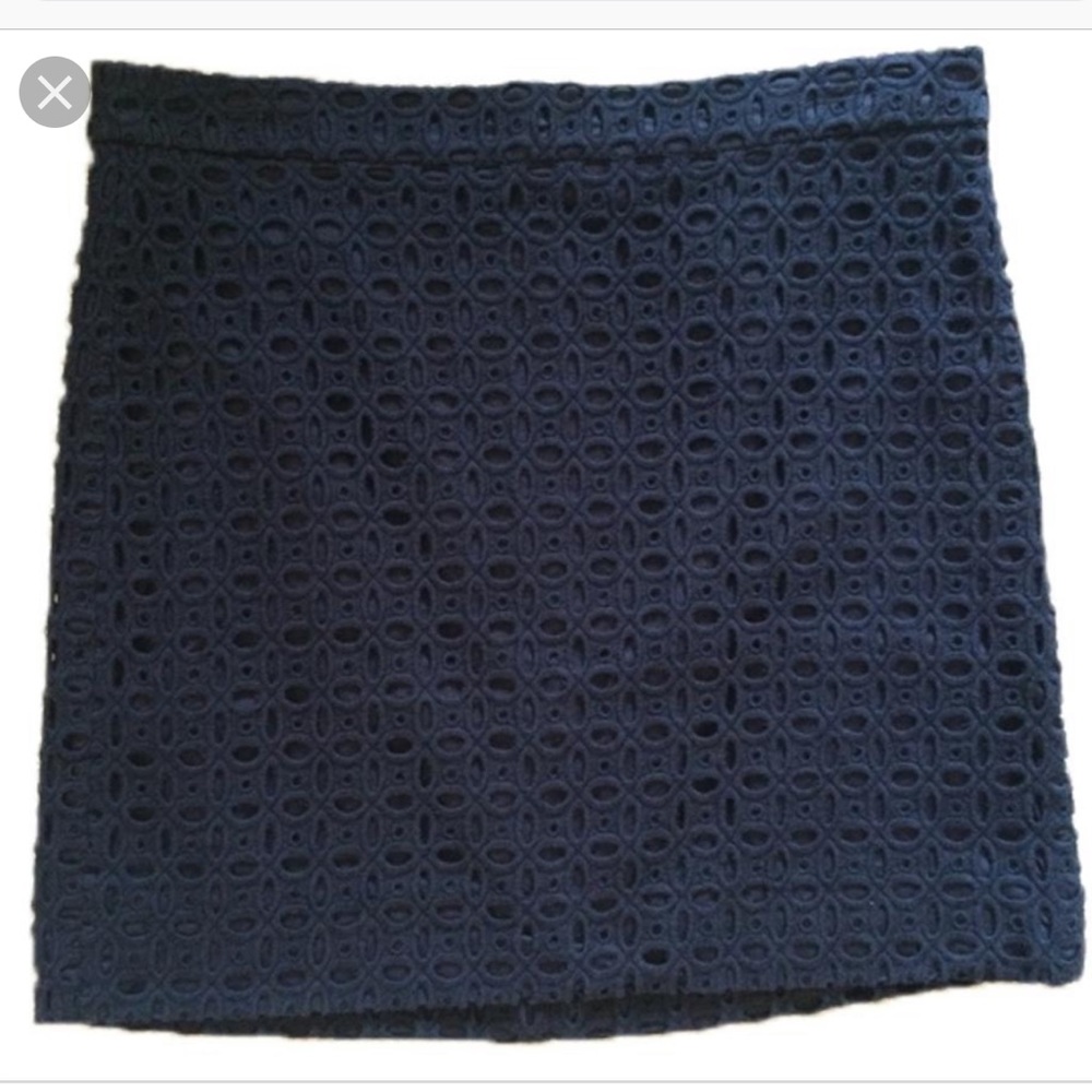 JCrew Navy Eyelet skirt